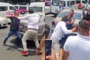VIDEO: Pelea entre automovilista y transportista en el bloqueo de Indios Verdes 