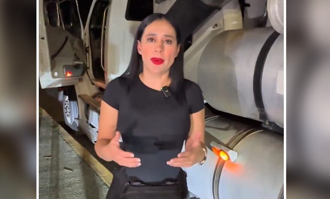 Foto: Redes sociales (Sandra Cuevas le entra a desazolvar con un camión vector que compró ¿Cuánto vale el vehículo?)