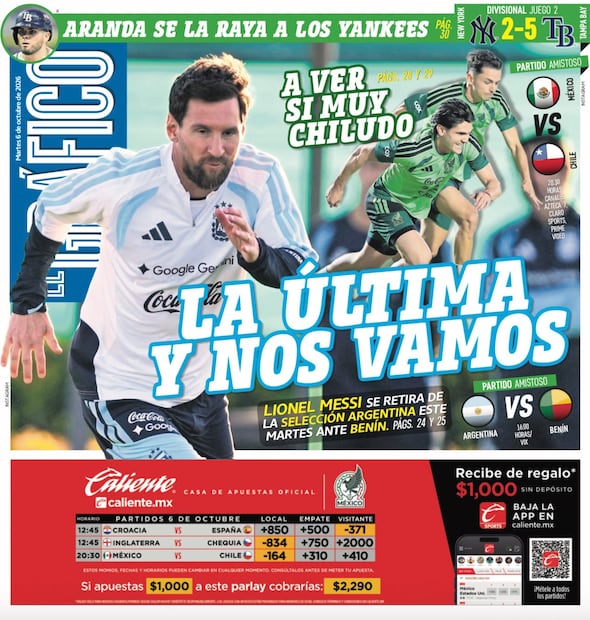 Portada El Gráfico | Martes 6 de Octubre de 2026