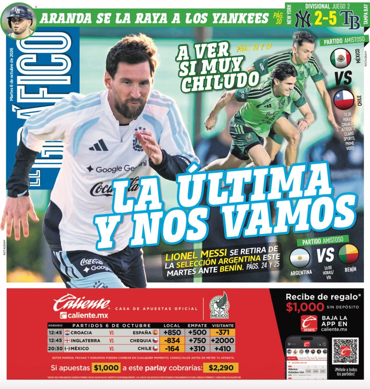 Portada El Gráfico | Martes 6 de Octubre de 2026