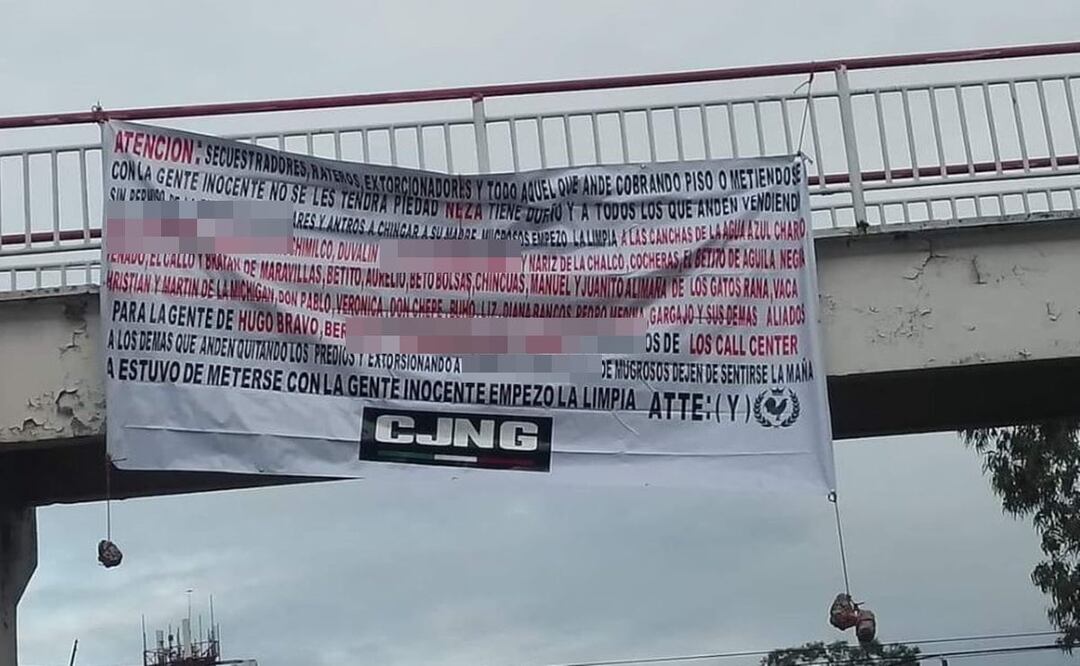 CJNG deja amenazas en Neza, les responden con narcomensaje y con un ejecutado