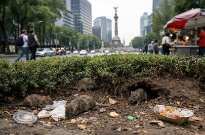 Ratas toman Paseo de la Reforma y generan alerta sanitaria entre peatones