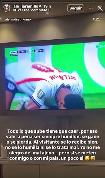 Mensaje polémico de Aleja (Vía: Instagram)