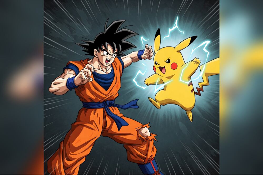 Pikachu vs Goku (Foto: Creada con IA)