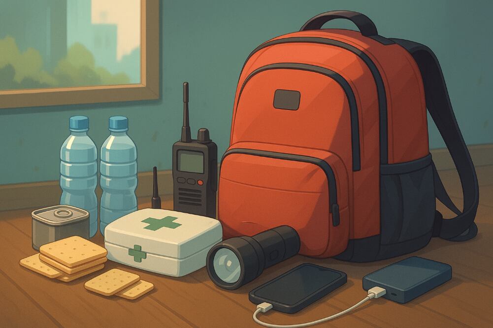 Mochila de emergencia (Foto: Creada con IA)
