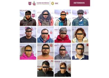 Detienen a 14 miembros de "Los Tanzanios" durante cinco operativos en Tláhuac e Iztapalapa