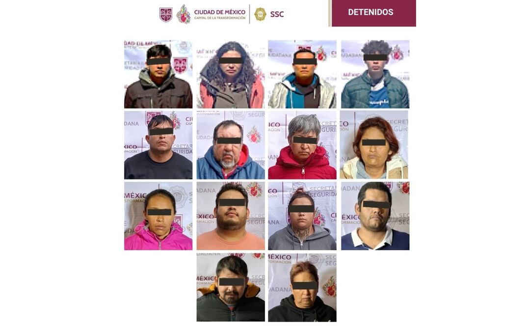 Detienen a 14 miembros de "Los Tanzanios" durante cinco operativos en Tláhuac e Iztapalapa
Imagen: Especial