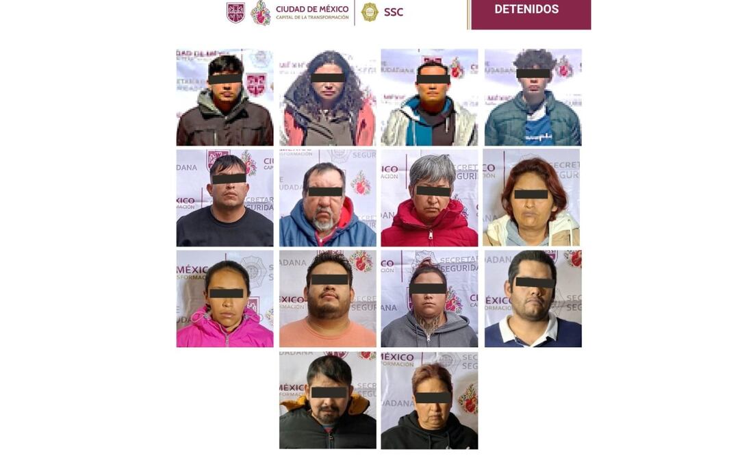 Detienen a 14 miembros de "Los Tanzanios" durante cinco operativos en Tláhuac e Iztapalapa
Imagen: Especial