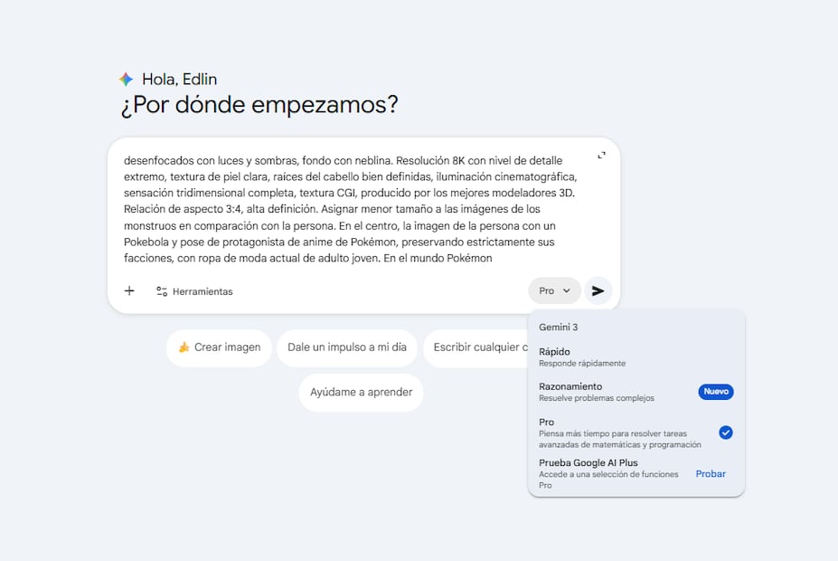 Prompt Pokémon para Gemini (Foto: Captura de pantalla)