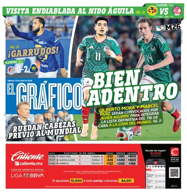 Imagen: Staff El Gráfico (Portada El Gráfico | Sábado 18 de abril de 2026)