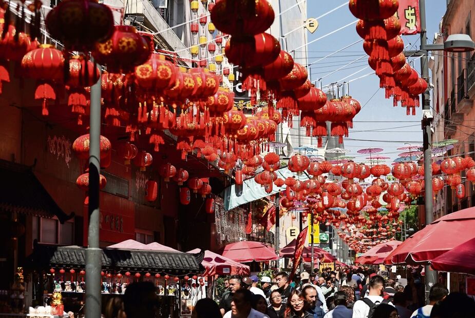 Luces en el barrio chino de la CDMX