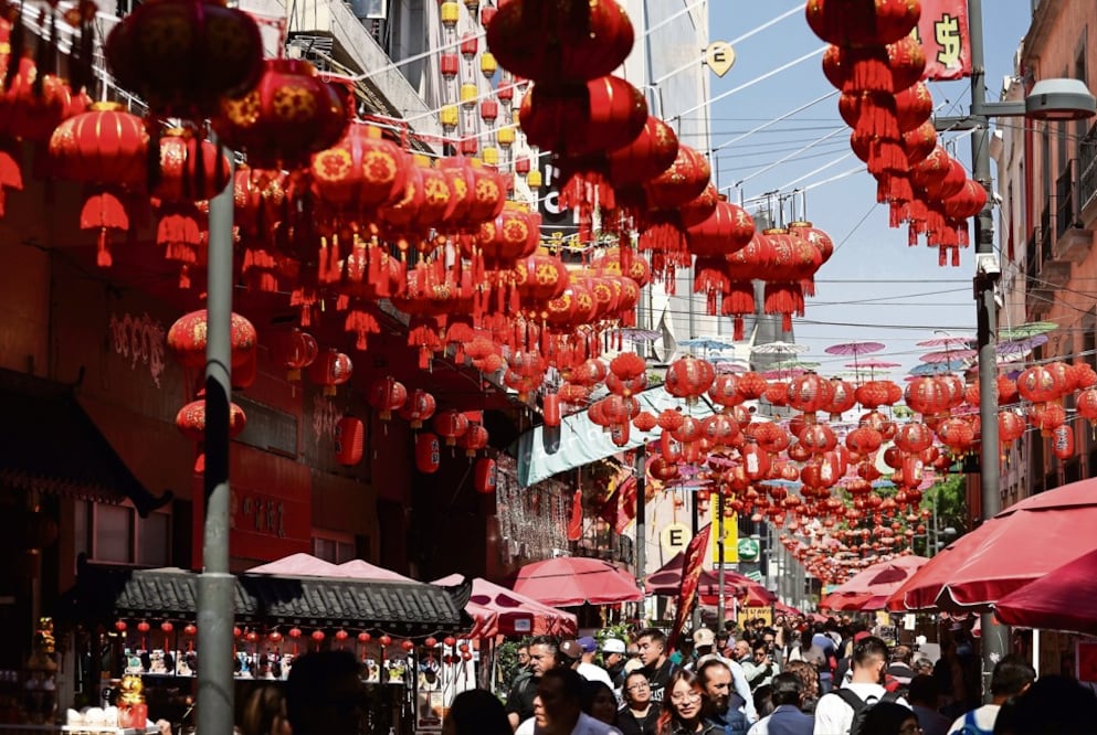 Luces en el barrio chino de la CDMX