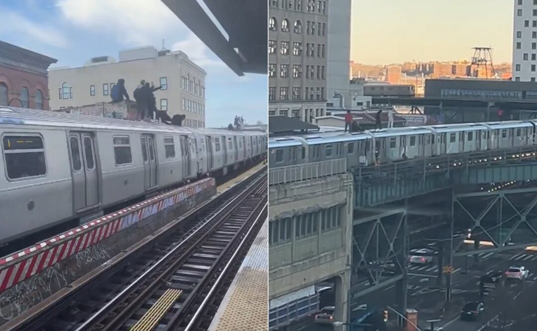 ¡Sin miedo a nada! Jóvenes surfean en el techo del metro de Nueva York y se graban