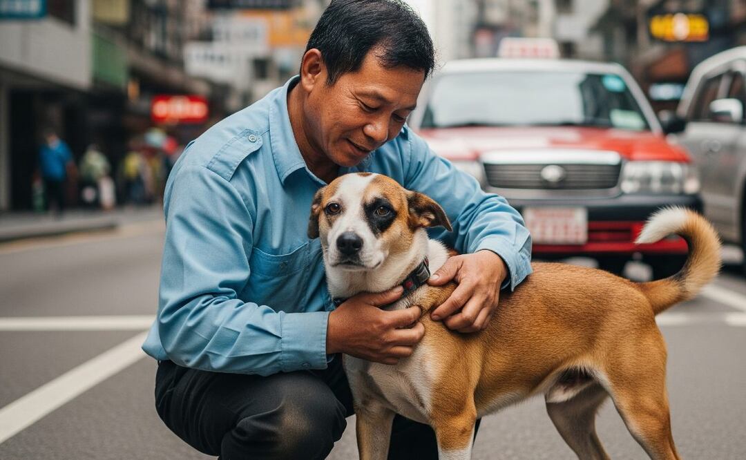 Imagen ilustrativa : IA (Taxista logra el reencuentro de un perrito con su amo después de mucho tiempo ¿cómo lo logró?)