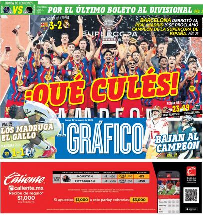 Portada El Gráfico | Lunes 12 de enero 2026