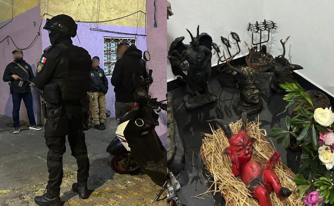 Hallan altar al chamuco y su chamuquito, tras cateo en casa de narco de La Unión Tepito