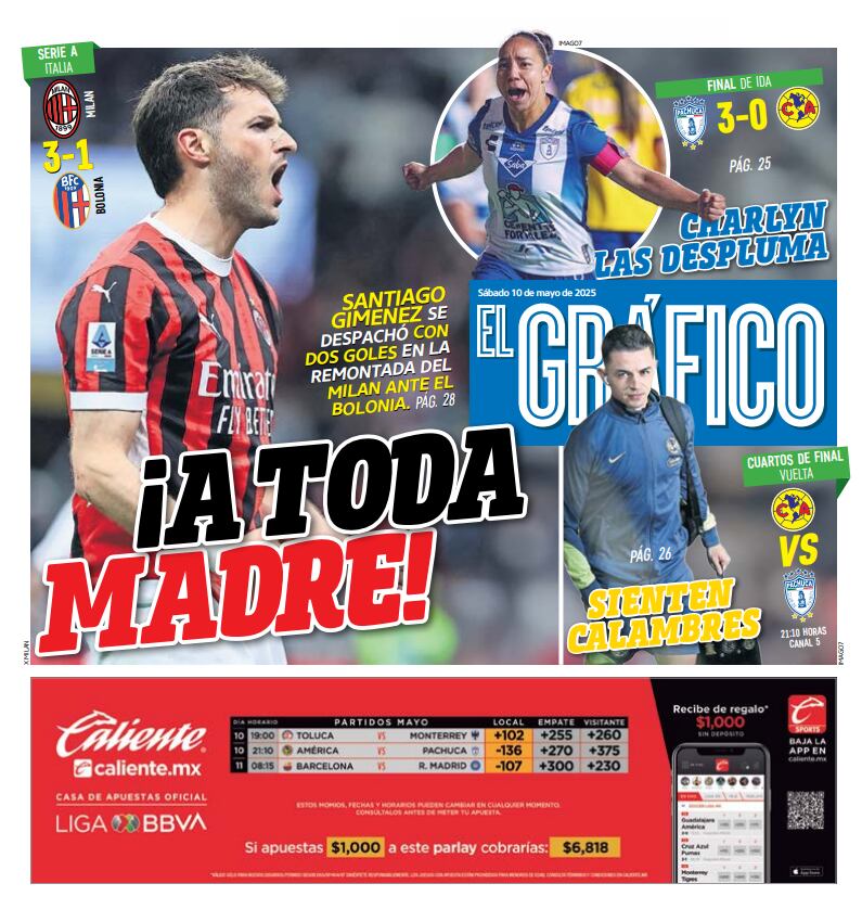 Imagen: El Gráfico (Portada El Gráfico | Sábado 10 de mayo 2025)