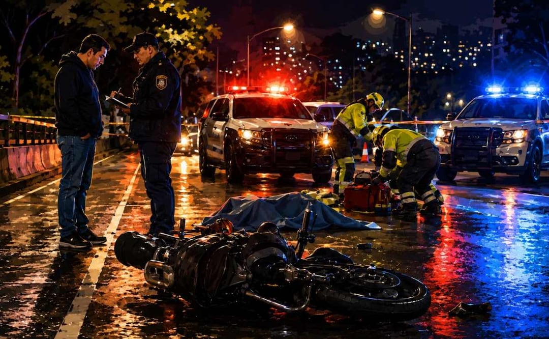 ¡No la supo mover! Morro de 19 años pierde el control, derrapa en la moto y muere en Cuajimalpa. Foto: (IA)