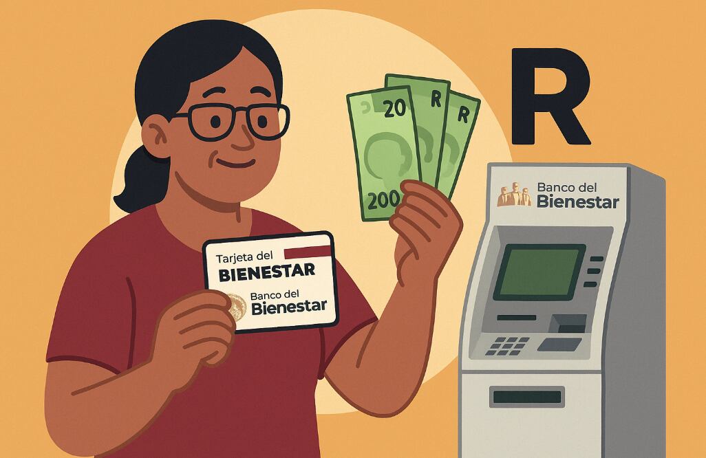 Cobro de Pensión Bienestar (Foto: Creada con IA)