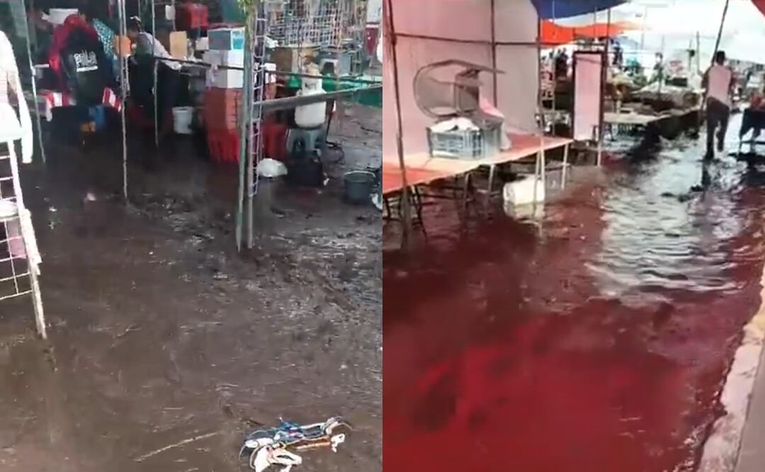 Se desborda río en Amecameca y sorprende a tianguistas