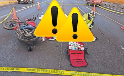 Pareja de motociclistas derrapó en la autopista México-Puebla, ella sobrevivió