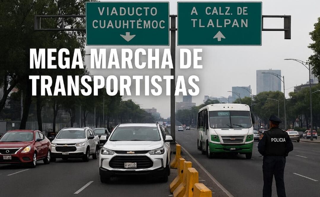 Mega marcha de transportistas. Foto: (IA)