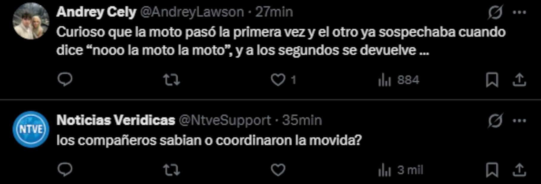 Comentarios de usuarios (Vía: X)