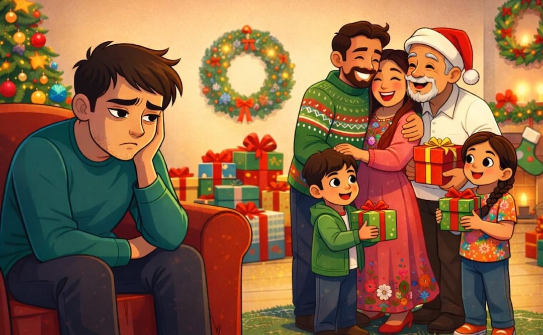 "Depresión Blanca", la otra cara de la navidad. Foto: (IA)