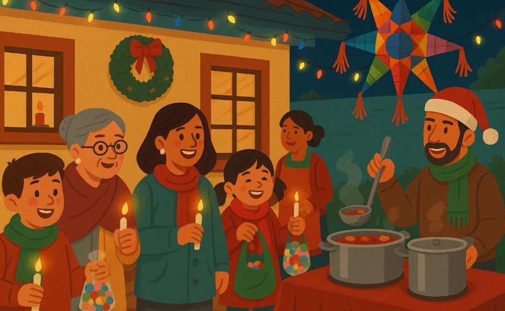 ¿Organizarás una posada navideña? Estos son los elementos que no pueden faltar y su significado. Foto: (IA)