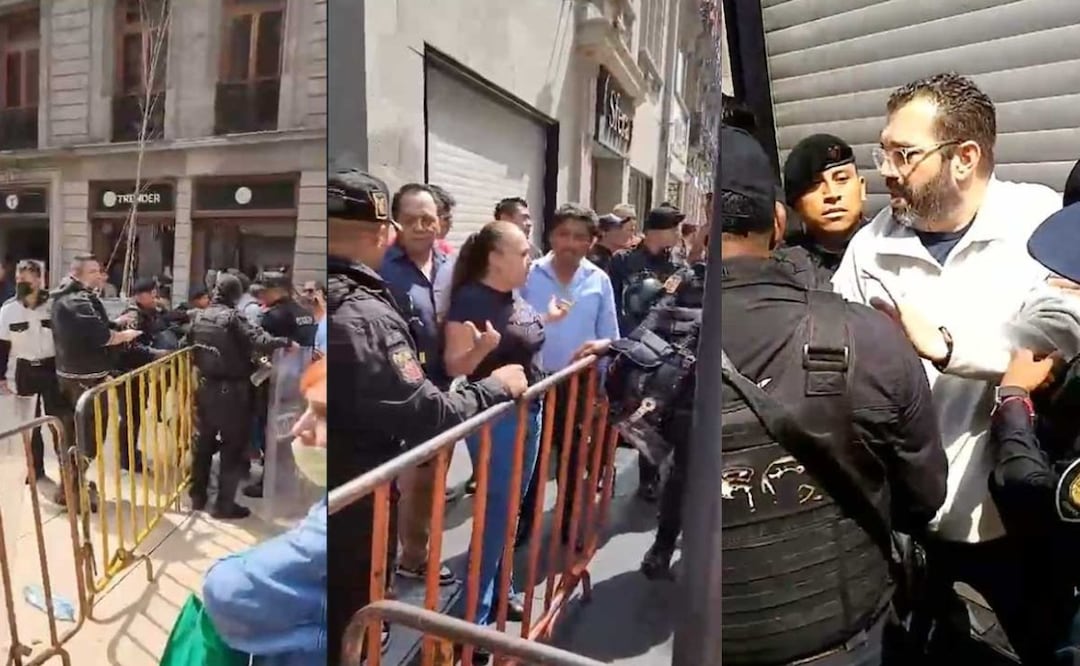 Comerciantes del Centro Histórico exigen que los dejen trabajar y se enfrentan con polis