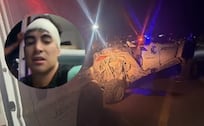 Influencers sufren brutal accidente en plena transmisión EN VIVO y el auto quedó destruido