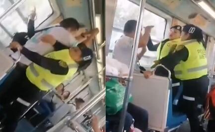 Video: Pelea en el Metro CDMX entre policías y un vendedor de merengues ¿Se agandallaron?