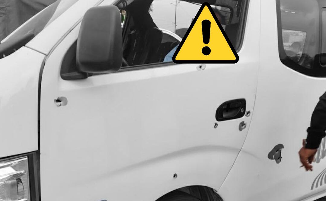 Chofer libra ráfaga de disparos contra su combi en la México-Pachuca. Foto: (Yara Silva. El Gráfico)