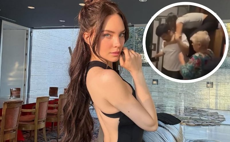 VIDEO: Belinda queda atorada en un elevador y la sacan por un hueco