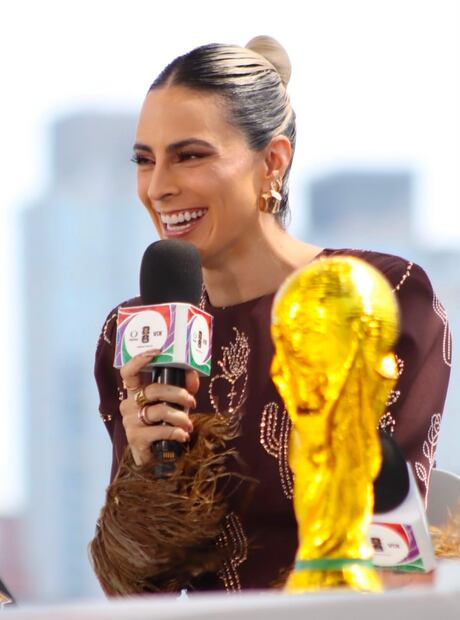 Valeria Marín cubriendo el Mundial 2026 (Vía: Instagram)