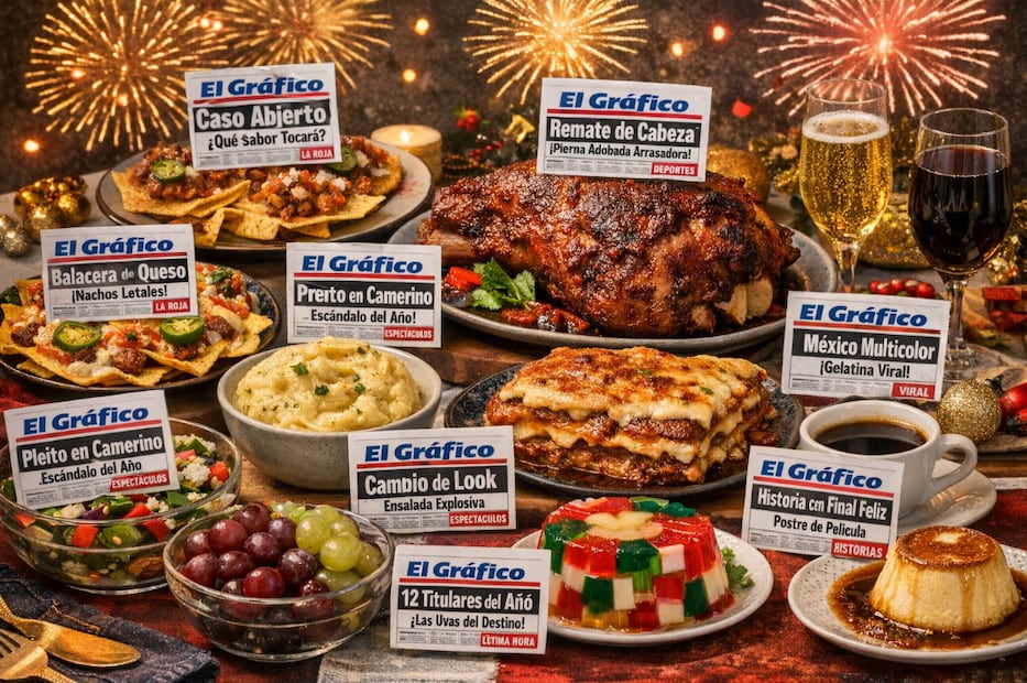 Cena de Año Nuevo estilo El Gráfico (Foto: Creada con IA)
