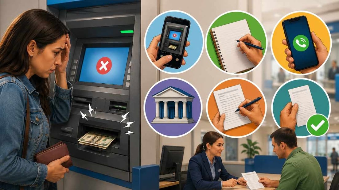 ¿Qué hacer si mi dinero se queda atascado en el cajero al momento de hacer un depósito?. Foto: (Ilustrativa con IA)