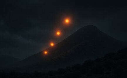 Captan luces naranja sobre cerro ¿Drones, brujas u ovnis?