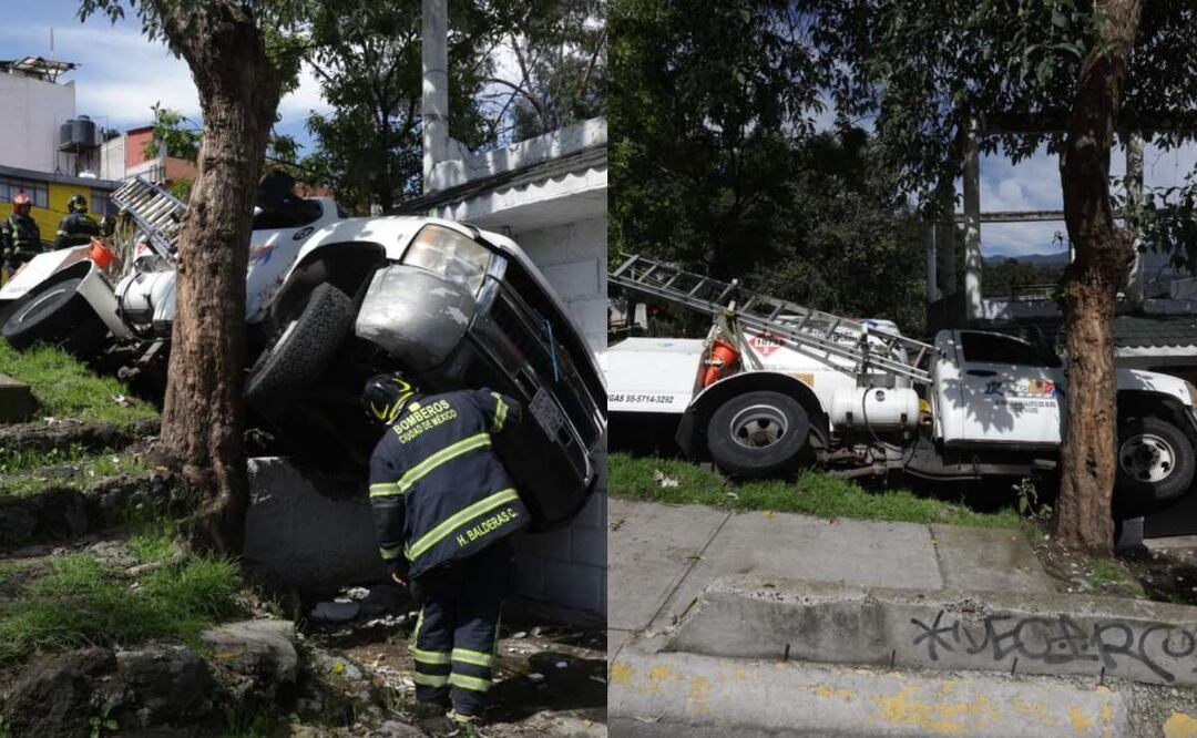 Pipa de gas se impacta en casa del Pedregal de San Nicolas. Foto: (Francisco Rodríguez. El Gráfico)