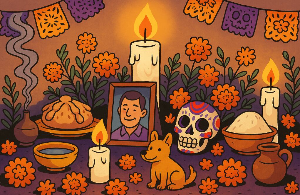 Altar del Día de Muertos (Foto: Creada con IA)