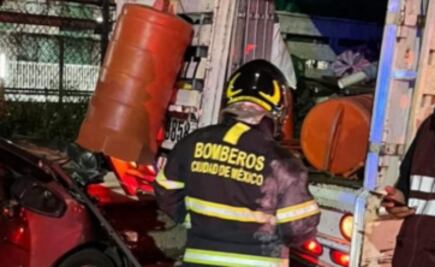 Conductor muere tras brutal choque contra camión de obras en Calzada Tlalpan