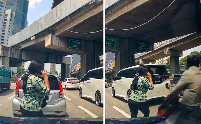 Mujer es atropellada mientras usa el celular al cruzar la calle por un motociclista, en Malasia 