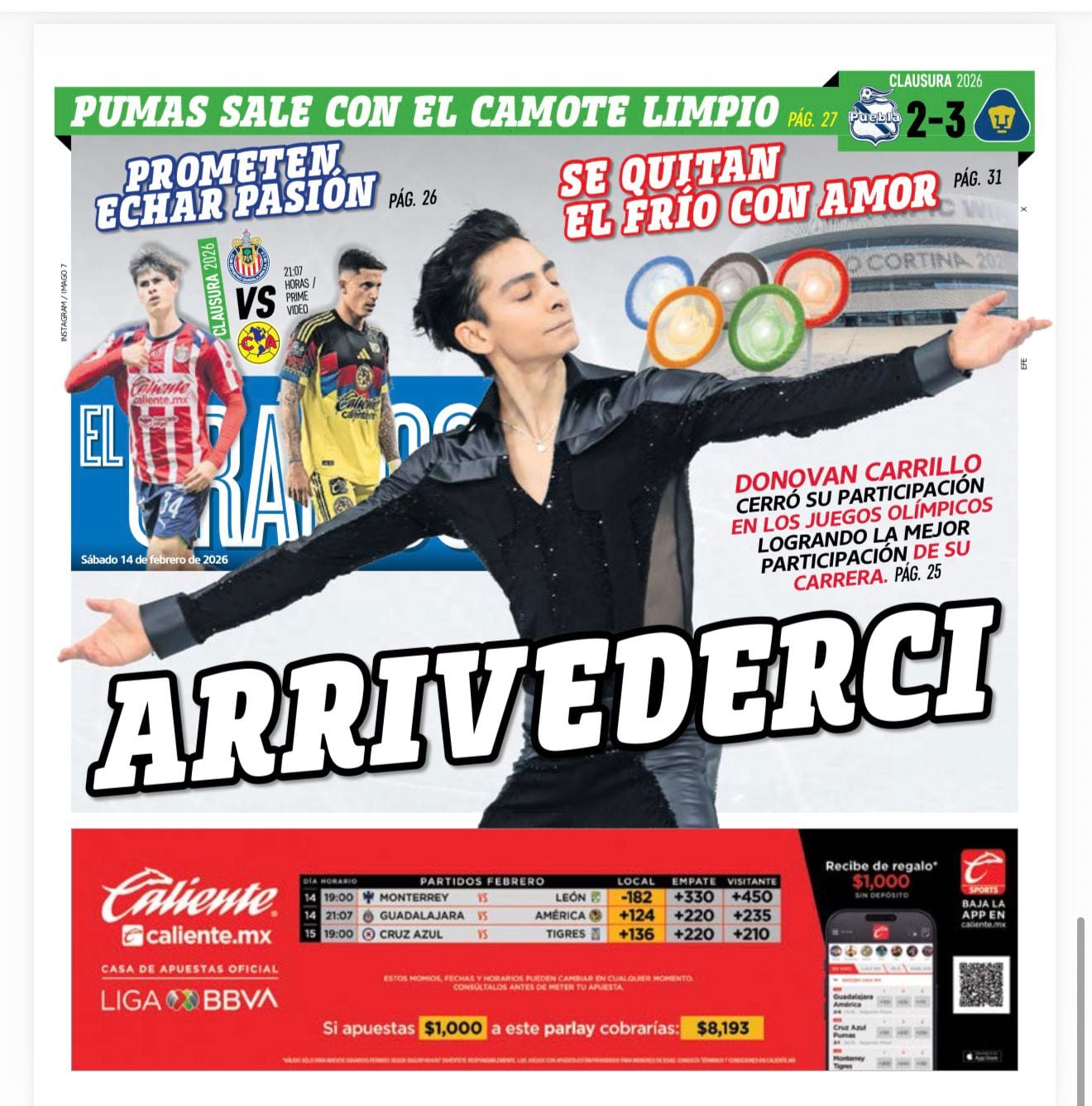 Portada El Gráfico | Sábado 14 de febrero de 2026