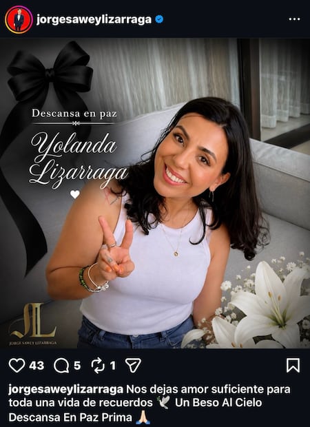 Mensaje de Sawey a su prima (Vía: Instagram)