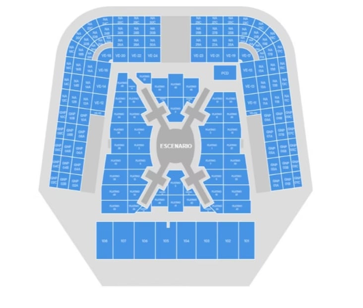 Imagen: Especiales (Mapa de TicketMaster)