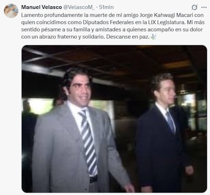 Muere Jorge Kahwagi a los 58 años de edad, Manuel Velasco y Roberto Palazuelos dan sus condolencias. Foto: (Redes Sociales)