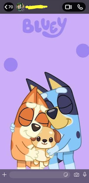 Modo Bluey en WhatsApp (Foto: Captura de pantalla)