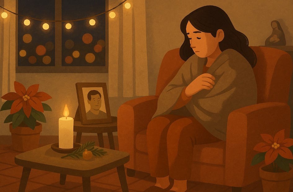¿Perdiste un ser amado? 5 Claves para sobrevivir al duelo durante las fiestas decembrinas. Foto: (IA)