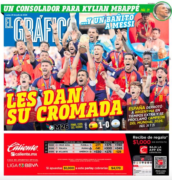 Portada El Gráfico | Lunes 20 de Julio de 2026