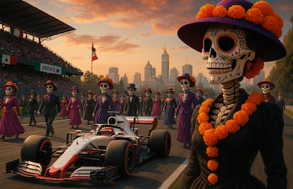 La Fórmula 1 y el Día de Muertos se fusionan en una postal única de la CDMX
